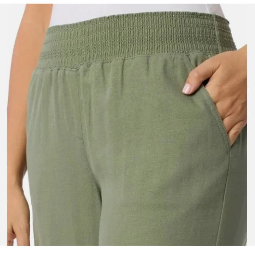 Briggs Women's Linen Blend Pant Green Size S - Picture 4 of 4